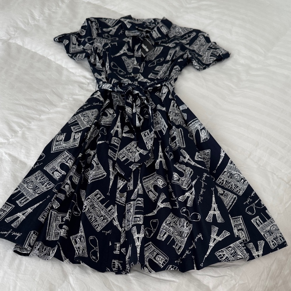 Karl Lagerfeld Navy and White Patterned Shirt
